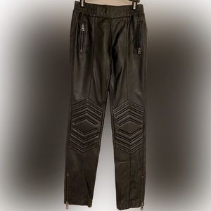 Zadig & Voltaire Black Leather Moto Pants